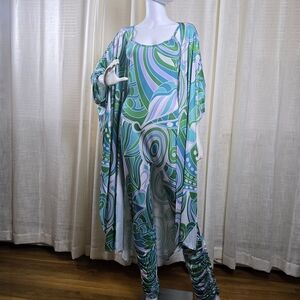 Stylish Green and Blue Patterned Jumpsuit